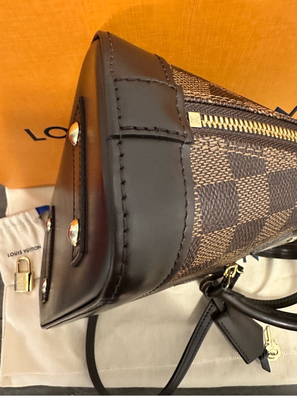 Louis Vuitton Damier Ebene Alma BB Handbag with Adjustable Strap - Picture 13 of 16